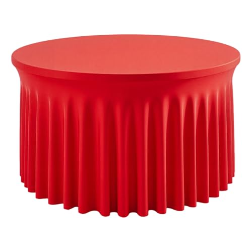 Glugahrif - Faldas de mesa, mantel redondo plegable para bebé, 1,8 m/2,7 m, funda de oficina, color rojo, decoración para boda, baby shower cumpleaños, banquetes buffet aula, vacaciones, para boda