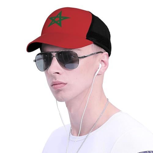 Flag of Morocco Mesh Baseball Cap - Classic Adjustable Peak Cap, Trucker Hat for Men & Women4