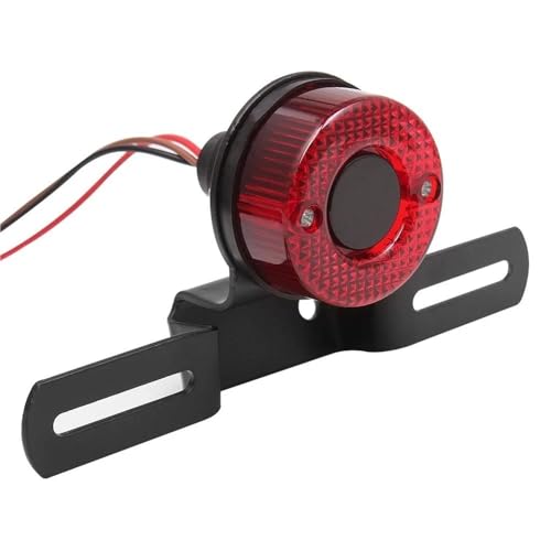 Luz de freno trasera para rutas nocturnas en moto con soporte de matrícula