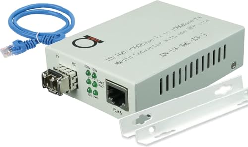 Image of Multimode LC 850 nm Gigabit Fiber Media Converter - Includes SFP 550 m (0.34 Miles) LC - to UTP Cat5e Cat6 10 /100 /1000 RJ-45 - Auto Sensing Gigabit or Fast Ethernet Speed - Jumbo Frame - LLF Support