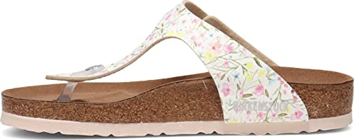 Birkenstock Women's Gizeh Vegan Birko-Flor Watercolor Flower White 41 R3