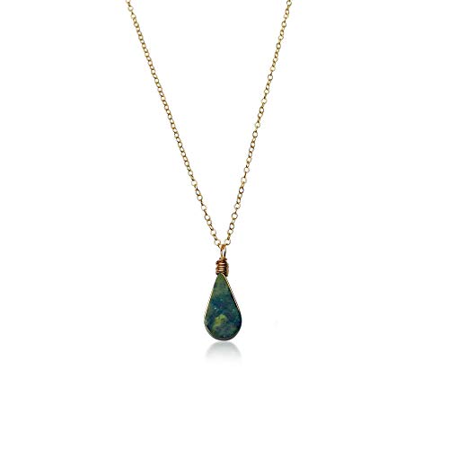 green teardrop necklace