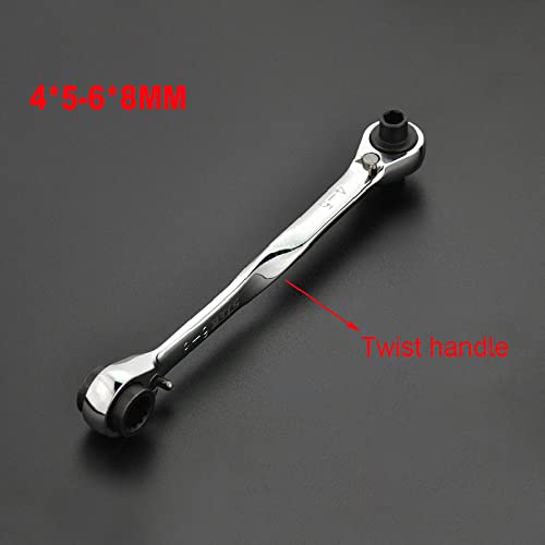 Seiwei Twin Ended Reversible Ring Ratchet Spanner Double Box End Wrench Twist 4 In 1 Chrome Alloy Steel 4-5Mm 6-8Mm #TOP1