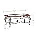 SEI Furniture Prentice Glass Top Coffee Table, Dark Cherry Black
