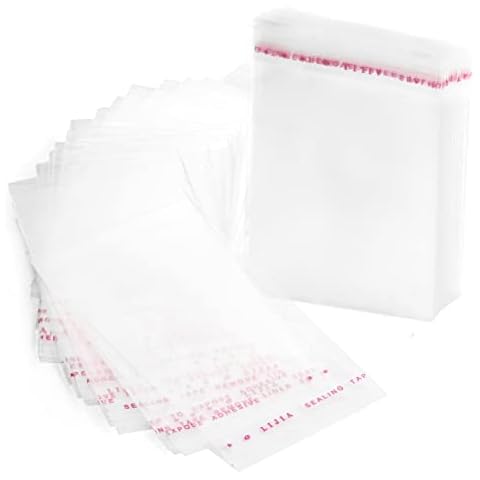 RUBY Bolsas Transparente Celofán con Cierre Adhesivo (200 pcs) Cover