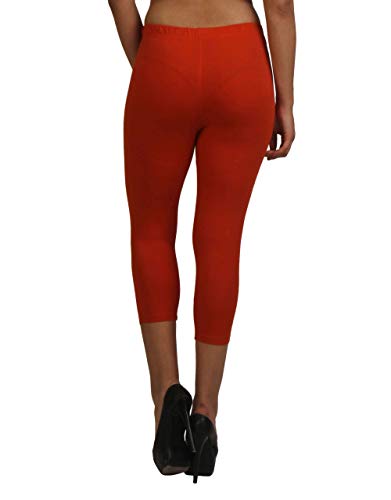 Image of Frenchtrendz Women's Cotton Spandex Stretchable Mid Rise Slim Fit Legging Capris (XS-4XL)