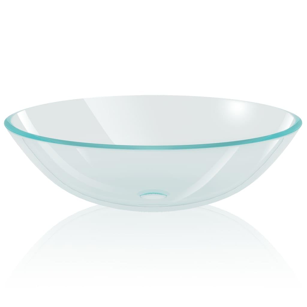 Lavabo de cristal templado transparente lavabo de mesa baño 42 cm transparente 02_0002519