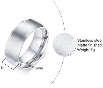 VNOX Customisable Personalised Stainless Steel Brushed Finish Round Simple Band Ring for Men,Size J 1/2-Z 1/2,Free Engraving