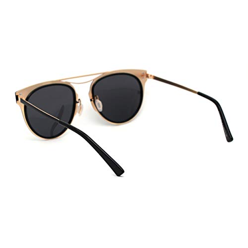 SA106 Womens Polarized Lens Flat Top Metal Bridge Horn Rim Sunglasses4
