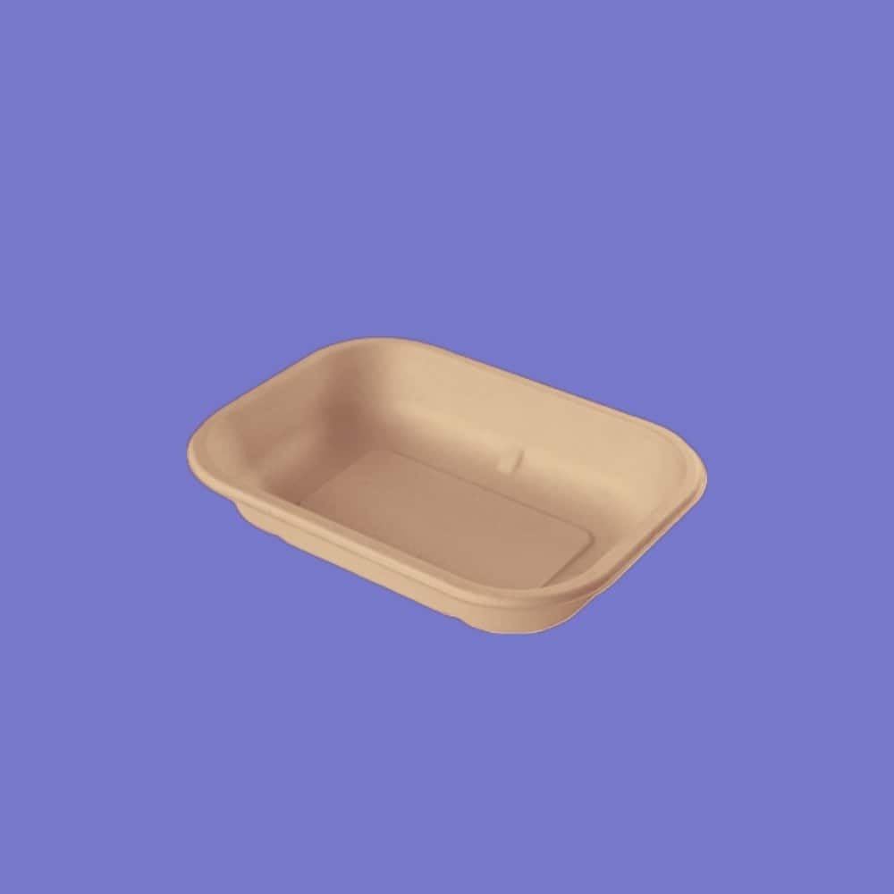 Ekoe, 100 pz Vaschetta in polpa di cellulosa da 650 ml 100 pz compostabili, biodegradabili