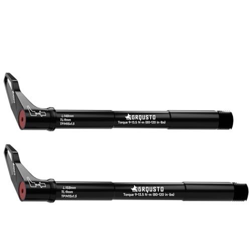 GRQUSTO 1.5mm Thread Pitch Quick Release Front Thru Axles for RockShox Bicyle Suspension Forks, Free Rotating Handle,Road MTB Bike 6061 Aluminium Alloy Axle: 15mm x 110mm
