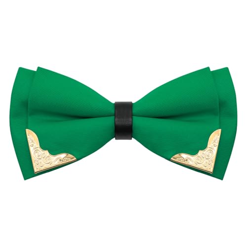 Image of Bow Ties for Men Women Metal Gold Bowtie, Pre Tied Mens Bow Tie Tuxedo Bowties Men for Prom Wedding Party