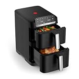 Moulinex Easy Fry Crispy Stack, Freidora de aire dual compacta, Dos cajones de 6 L y 4 L, Modo sync, Tecnología EvenFry, 7 modos de cocción + modo manual, Ahorra espacio, EZ7528F0