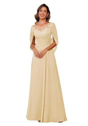 RUMUGUYA-Long-Gold-Womens-Scoop-Neck-Mother-of-The-Bride-Dress-Lace-Cap-Sleeve-A-Line-Cocktail-Dresses-with-Pleated-Sequin-for-Women-US12