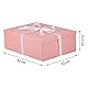 KdmNzoo Geschenkbox mit Deckel 42 x 32 x 15.5 cm groß xxl, Geschenkbox mit Schleifen, Grußkarten, Raffia Hamper Shreds für rosa