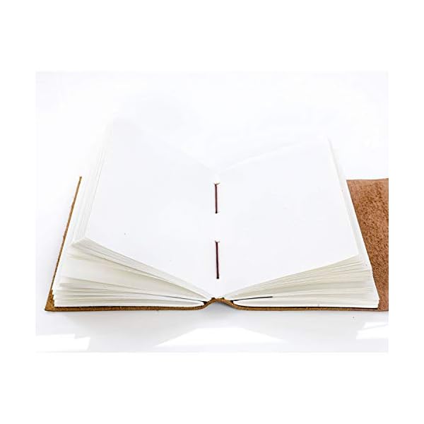 Handmade Leather Diary/Writing Notebook, Diary/Bound, Daily Notepad for Men and Women, Unlined Paper, Medium, Writing… – Bild 8