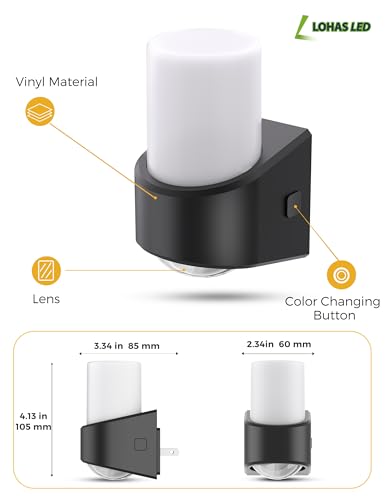 Image of L LOHAS LED Projector Night Light Plug in Night Lights Plug into Wall | Dusk to Dawn Sensor, 8 RGB Color And Dynamic Mode, 2 Pack