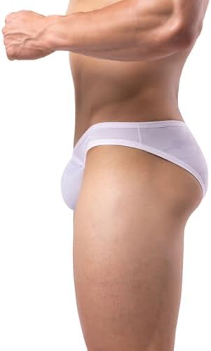 Summer Code Mens Bikini Briefs Bulge Pouch Underwear Breathable Micro Mesh Briefs Undies Low Rise Cut with Pouch Underpants