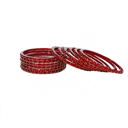 Image of Raindrop Crystal Glass Bangles, Pack of 12