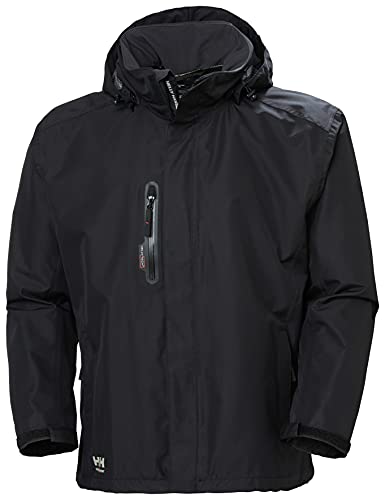Helly-Hansen Workwear Manchester Waterproof Shell Jackets for Men with High Collar and Detachable Hood, 3 Zippered Pockets