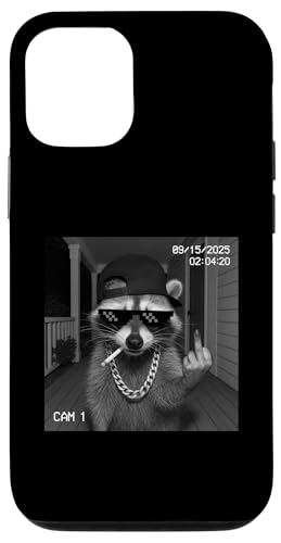 Funny Raccoon Flipping Off Middle Finger On Security Camera X}zP[X iPhone 12/12 Pro p