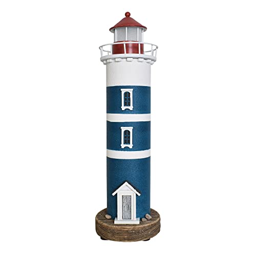 Wood Lighthouse Decoration with Lights Nautical Decor Tabletop Centerpiece