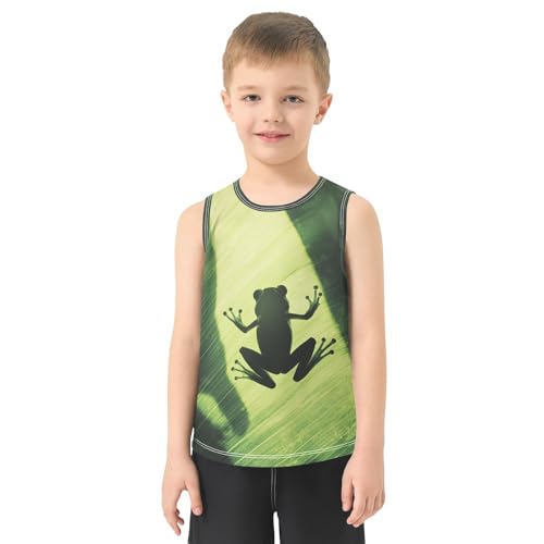 Boys Tank Top Shirts Frog Animal Banana Leaf Sleeveless T-Shirts Crew Neck for Kids Clothing Children2