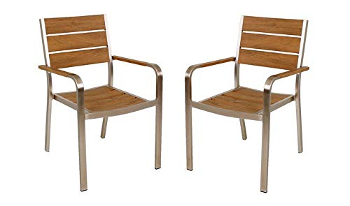 Gravidus Set of 4 Garden Chairs in Teak Effect