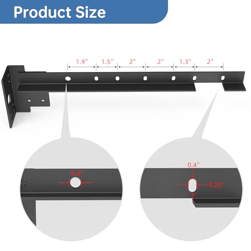 Bed Frame Footboard Extension Brackets Set Attachment Kit, Bolt-on Footboard Extension Bracket Attachment Kit - Fit for Twin,Full,Queen,King Size Bed - Thumbnail 4
