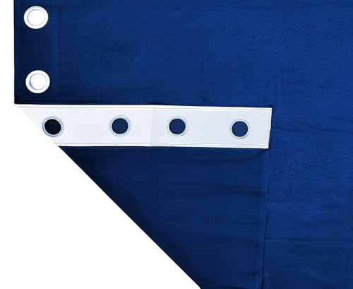 Image of 7 Feet Door Curtains Set of 2 - Semi Transparent Sheer Curtains for Living Room & Bedroom | Polyester Eyelet Curtain Panels | Modern Door & Window Curtain (Navy)