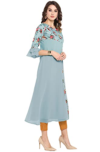 Image of Janasya Women's Poly Crepe Regular Kurta