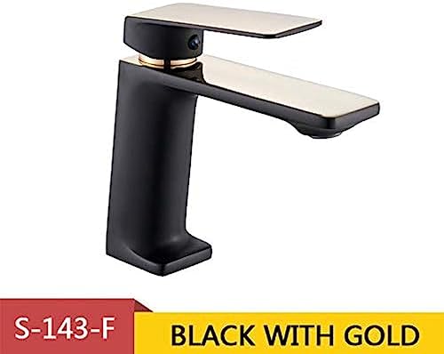 Mitigeur de lavabo or noir mécanique précise eau chaude et froide - 6