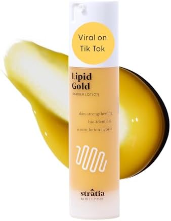 Stratia Lipid Gold Skin-Strengthening Ceramide Moisturizer with Niacinamide, Hydrates & Soothes All Skin Types, 1.7 Fl Oz