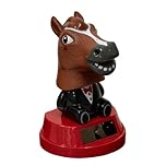 Solar Car Figure - Cute Horse Head Dashboard Wobble Toy | Sun Powered Swinging Ornament Fun Animal Decor for Vehicle Truck SUV Sedan Pickup Window Shelf Office Home Party Display Gift for Car