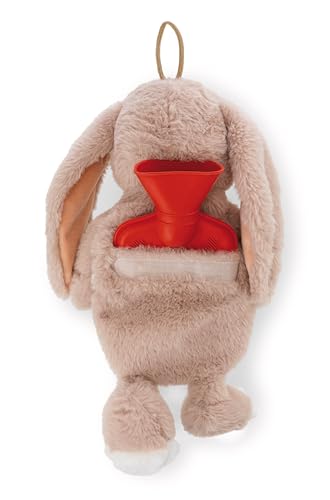 NICI Wärmflasche Hase Fjella 300ml 35cm - braun - Kuscheliges Wärmetier ab 10 Monaten – Plüschtier-Wärmflasche, Wärmebeutel für Kinder und Erwachsene | 61934