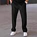 FQZWONG Straight Leg Sweatpants for Men Casual Solid Knitted Joggers Elastic Drawstring Jogging Pants Lightweight Trousers（1-Black,X-Large
