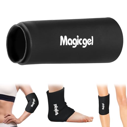 Magic Gel Elbow Ice Pack Wrap Reusable Knee and Arm Sleeve - Hot & Cold Freeze Therapy Wrap for Targeted Areas Compact Compression Fit for Knees Calf Joints Tennis