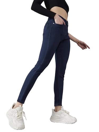 Image of Dolce Crudo Women's Skinny High Rise Bleached Cropped Stretchable Denim Jeans