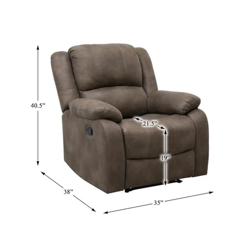 Sillón Microfibra Pulida Marrón Plegable miniatura 3