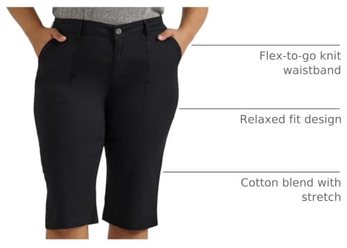 Lee Women's Plus Size Ultra Lux Comfort with Flex-to-Go Utility Skimmer Capri Pant Union-All Black 16 Plus - image 4