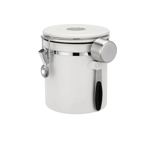 Recipiente hermético para café con válvula de vacío y cuchara de acero inoxidable 2