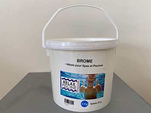 Slow Bromine for Swimming Pool and Spa in Pebbles 20 g, 5 kg Bucket