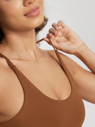 Image of ODODOS Halter Sports Bra for Women Non Padded Strappy Cropped Tops Workout Yoga Crop