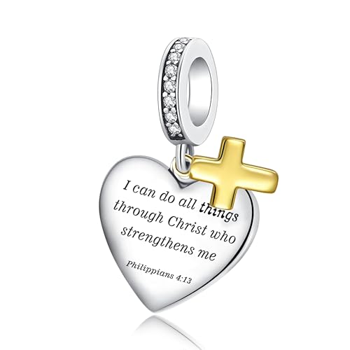 Alstade Bible Verse Charm 925 Sterling Silver Charms fits Bracelets and Necklace Pendant Bead Charms Jewelry Present for Women Family Friends