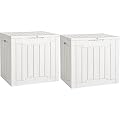 YITAHOME 31 Gallon Deck Boxes Set of 2, Lockable Outdoor Storage Bins for Patio Cushions, Garden Tools, Weather-Resistant Resin Storage Solution, White