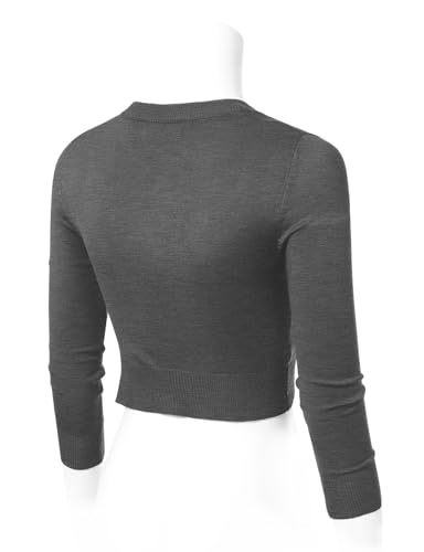 Image of Allsense Women's Cropped Bolero Shrug Cardigan | 3 /4 Sleeve, Button Down, Lightweight Knit Sweater