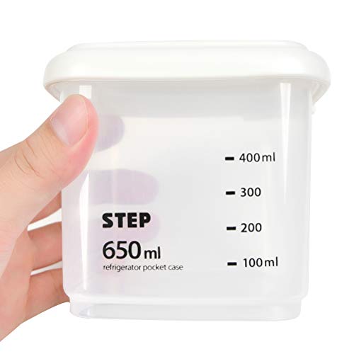 JAOMON Conteneurs de stockage Pots de stockage avec balance pour produits secs Farine alimentaire Céréales Sucre, Réservoir de céréales avec échelle 650 ml (Transparent) Cover