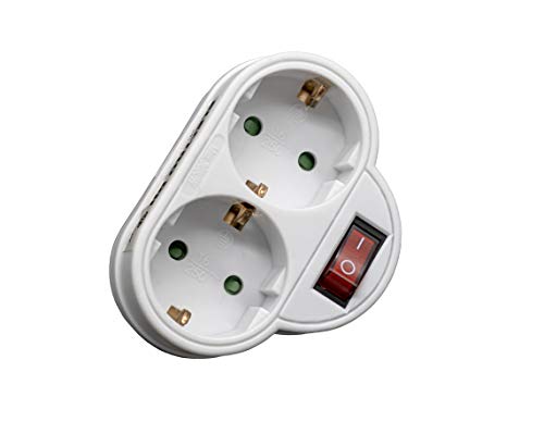 Preisvergleich Produktbild Adapter 2 Steckdosen + Schalter