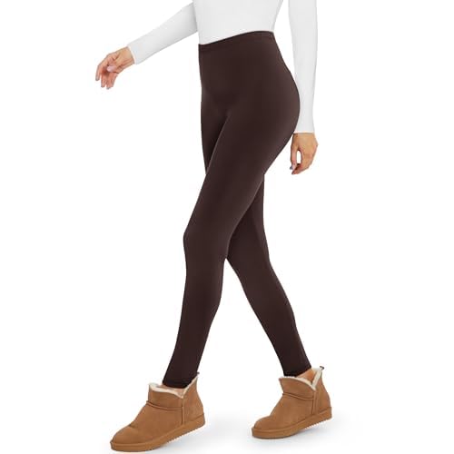 TNNZEET Leggings for Women, Black High Waisted Plus Size Maternity Workout Yoga Pants A-brown Low Rise Small-Medium