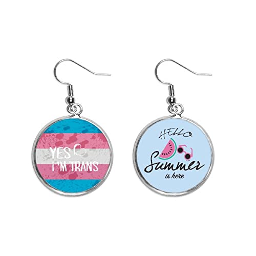 Pendientes de sandia orgullo trans LGBT y pendientes veraniegos para lobulo